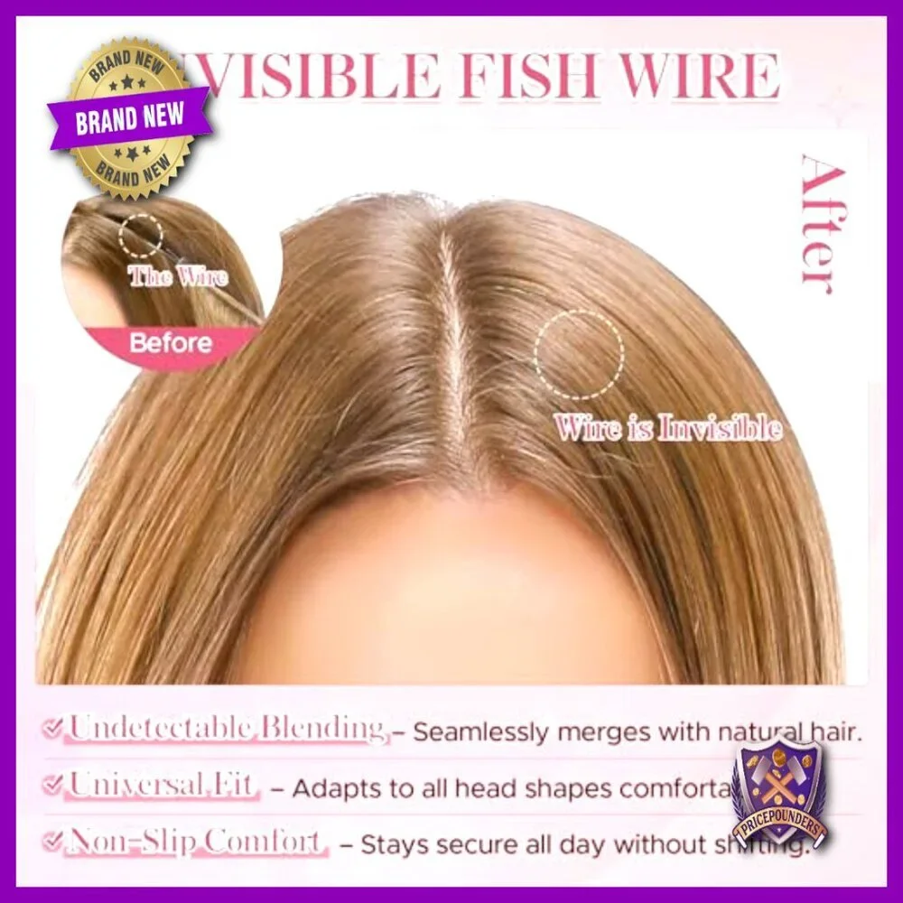 Real Human Hair Halo Extensions 16 Inch Invisible Wire Adjustable